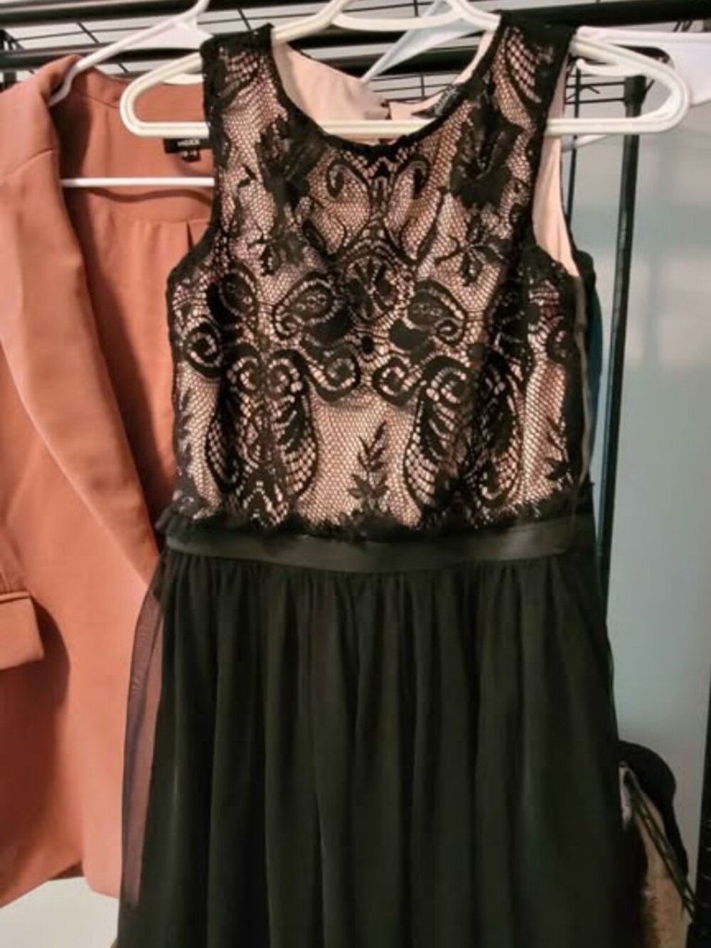Streetwear Society Black Lace & Blush Dress – Size Small